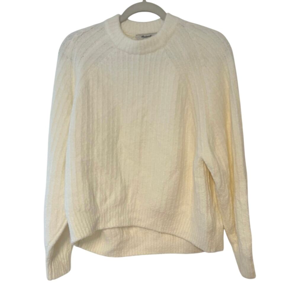 NWT Madewell Ribbed Cotton-Blend Sweater In Winter White Size XS - Picture 2 of 6